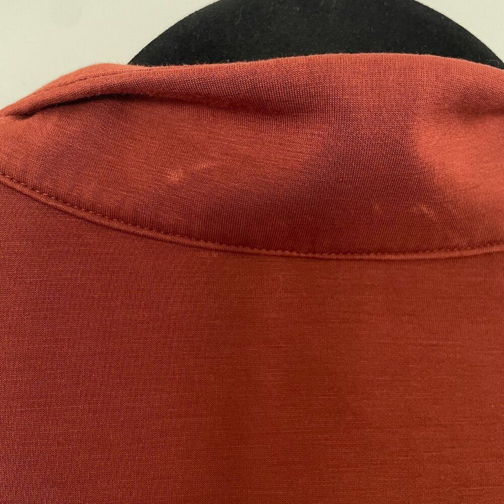 Rubzoof Quarter Zip Sweater Women M Rust Long Sleeve Henley Knit Casual Pullover - Picture 6 of 6